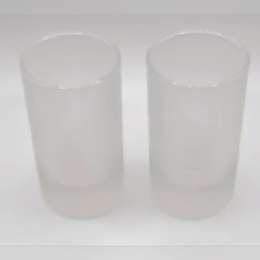 Jagermeister Shot Glasses Frosted Embossed Lettering Stag Logo 2.75